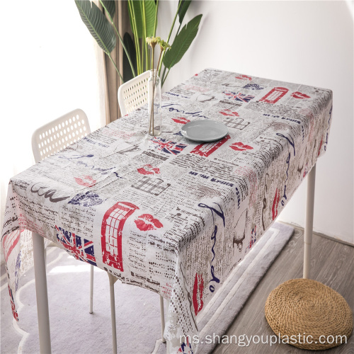 Pakai Percetakan Custom Pakai PEVA Flannel Kembali Tablecloth